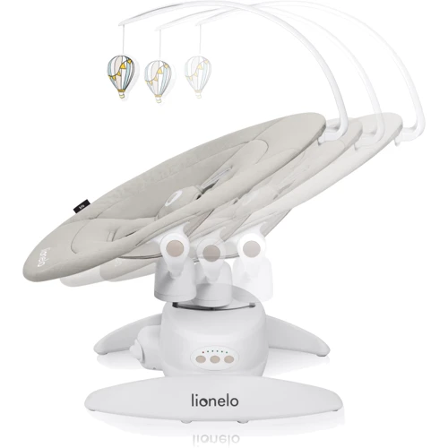 Стул-качалка Lionelo Iris Beige Sand (LO-IRIS BEIGE SAND): Дополнительные удобства Съемный чехол, Изменение наклона, блок с музыкой, дуга с игрушками, Ремни безопасности