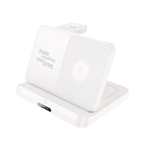 Зарядное устройство Hoco Wireless Charger CQ7 15W 3in1 Charging Foldable Desktop Stand White: Особенности Для Apple Watch, MagSafe