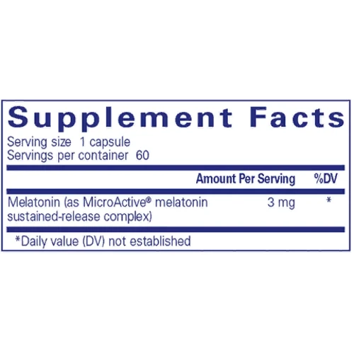 Pure Encapsulations Melatonin-SR Sustained Release Профилактика сна 60 капсул: Форма выпуска Капсулы