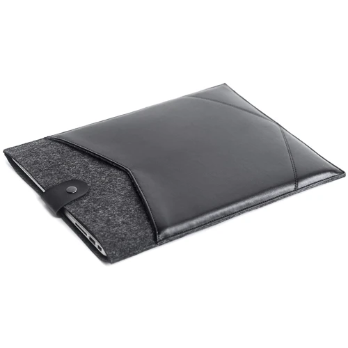 Gmakin Cover Envelope Leather Felt Black with Snap (GM08-15) for MacBook Pro 15/Pro 16: Цвет черный (Black)