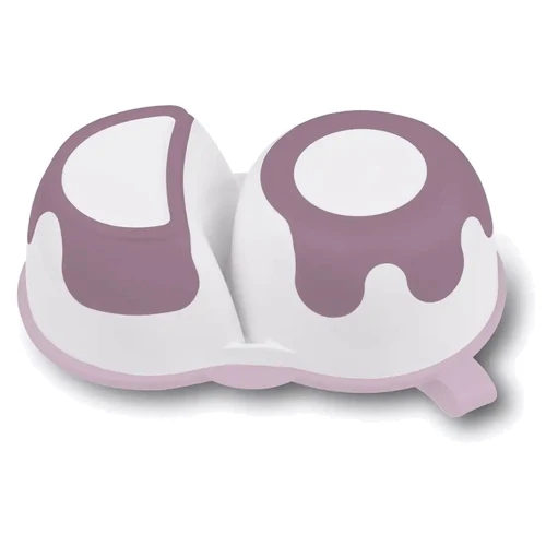 Тарелочка с ложечкой BabyOno двухкамерная розовый(1067/02)