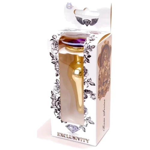Анальная пробка с кристаллом BOSS of TOYS Boss Series - Jewellery Gold BUTT PLUG Purple, BS6400070