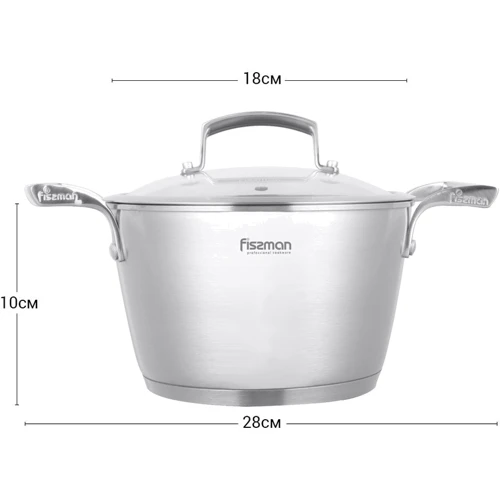 Кастрюля Fissman Millenium 18x10 см 2.1л (5362): Материал корпуса Нержавеющая сталь