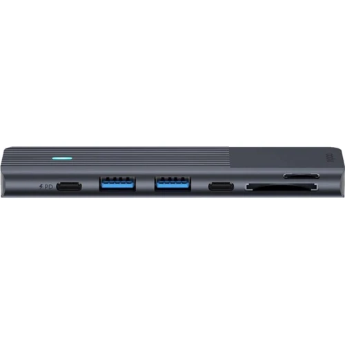 Адаптер Rapoo Adapter UCM-2003 Dual USB-C to 2xUSB-C+2xUSB3.0+HDMI+SD+MicroSD Black фото 6