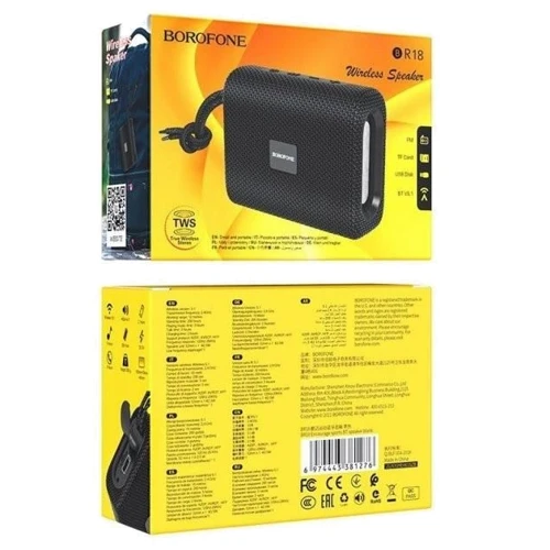 Акустика Borofone BR18 Black: Частотный диапазон 20 - 20000 Гц