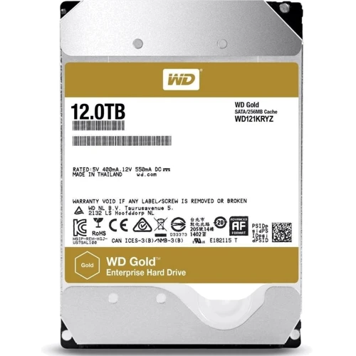 Внутрішній жорсткий диск WD Gold Enterprise Class SATA 12TB (WD122KRYZ): Форм-фактор 3.5"