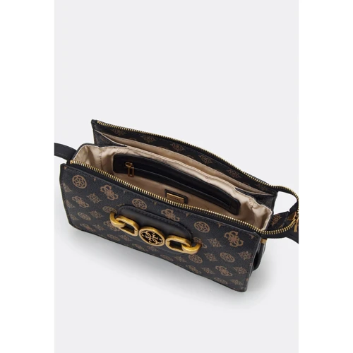 Женская сумка через плечо Guess Hensely Logo Top Zip Shldr Bag темно-коричневая (HWPB8378180-MCM): Страна производитель Камбоджа