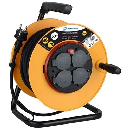 Подовжувач на котушці Electraline 50 м. 3х 2.5 49039