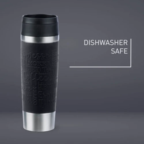 Термокухоль Tefal Travel Mug Classic 500 мл чорний (N2022010): Матеріал корпусу Силикон, Нержавеющая сталь