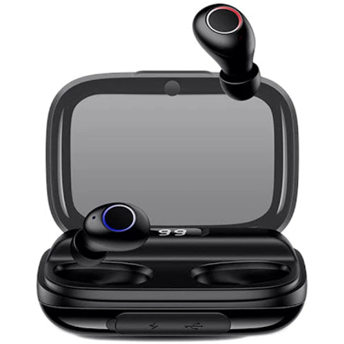 Наушники Usams YJ001 AirBuds with PowerBank 2000 mAh Black