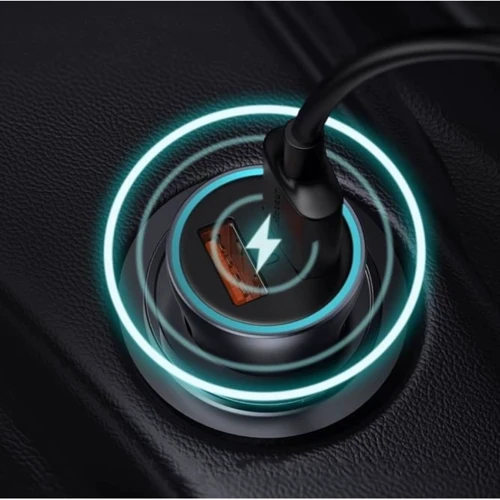 Зарядное устройство Baseus Car Charger USB+USB-C Golden Contactor 60W Blue (CGJM000103) фото 12