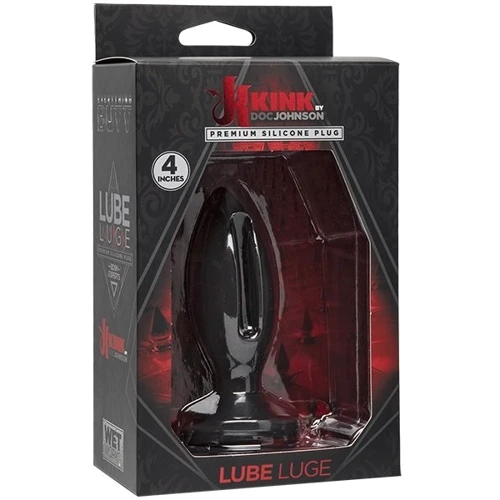 Силиконовая анальная пробка Doc Johnson Kink Lube Luge Premium Silicone Plug 4", 9х3,81 см, черный