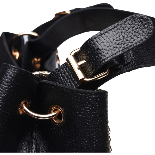Жіноча сумка-мішок Ricco Grande чорна (1L887-black): Тип ручки Довга ручка, Плечовий ремінь, На ланцюжку