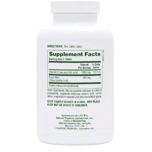 Nature's Plus Vitamin C 1000 mg Вітамін C 180 таблеток: Тип вітамін C