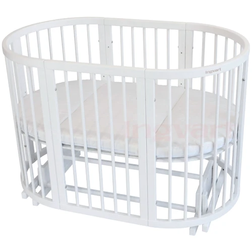 Дитяче ліжечко IngVart Smartbed Round 9в1+маятник+матрац 1729003-3 білий: Тип трансформер