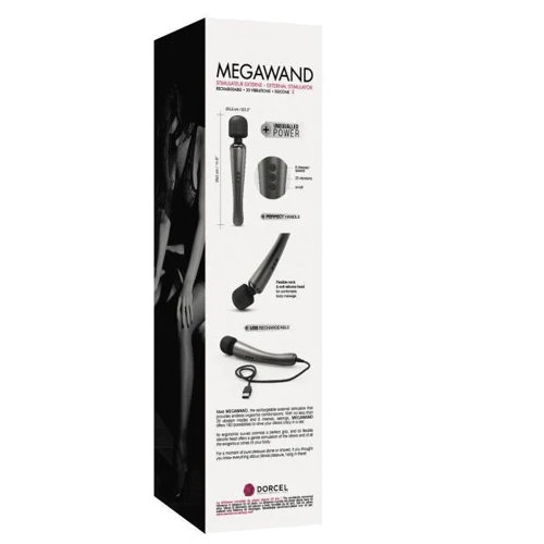 Мощный вибромассажер Dorcel MEGAWAND Chrome Silver (160 режимов)