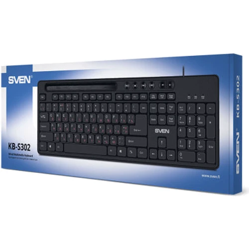 Клавиатура Sven KB-S302 Black: Тип клавиатуры стандартная