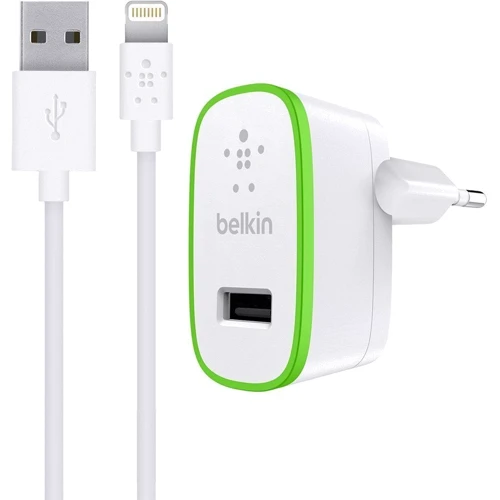 Зарядний пристрій Belkin USB Wall Home Charger Lightning to USB-A 1.2m 2.4A White (F8J125vf04-WHT)