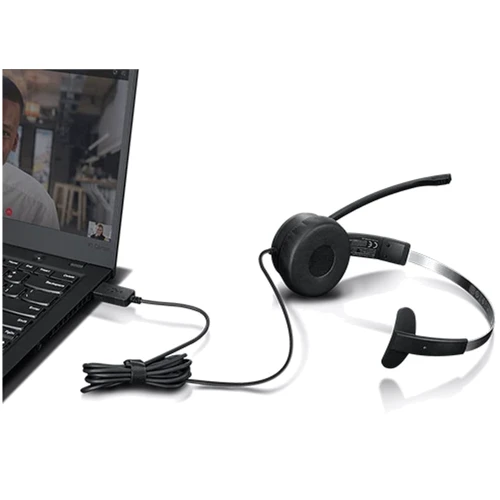 Наушники Lenovo 100 Mono USB Headset (4XD1B61617): Тип крепления оголовные