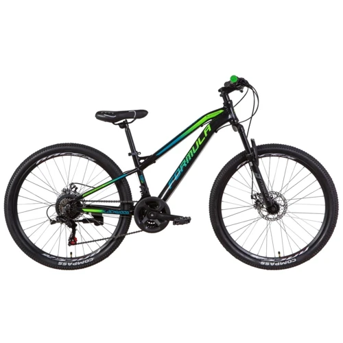 Велосипед Formula BLACKWOOD AM DD 2021 26" (черно-зеленый с синим)