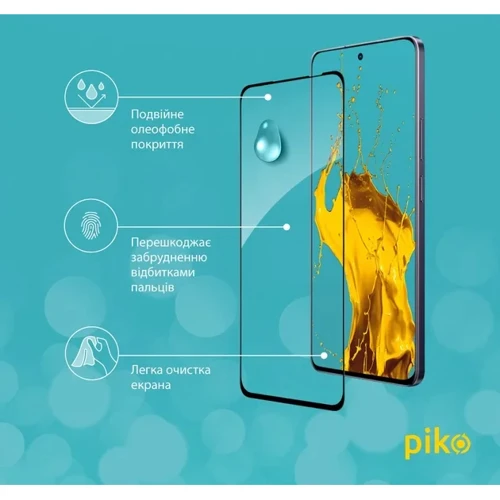 Piko Tempered Glass Full Glue Black for Realme 13+: Материал стекло