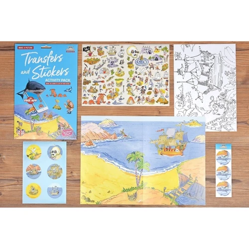 Набор переводных наклеек Scribble Down с онлайн приложением Остров пиратских сокровищ