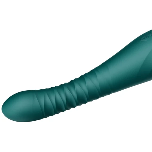 Смартвибратор-пульсатор Zalo — King Turquoise Green, кристалл Swarovski