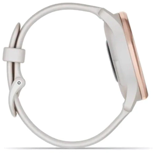 Смарт-часы Garmin Vivomove Trend Peach Gold Stainless Steel Bezel with Ivory Case and Silicone Band (010-02665-01): Особенности Беспроводная зарядка, Водонепроницаемые, Металлический корпус, Бесконтактная оплата