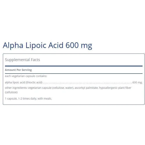 Pure Encapsulations Alpha Lipoic Acid 600 mg 120 caps Альфа-ліпоєва кислота: Тип Альфа-ліпоєва кислота