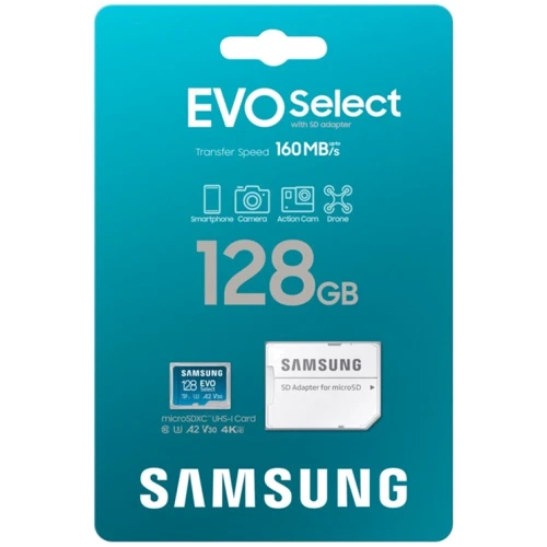 Карта памяти Samsung 128GB microSDXC EVO Select Class 10 UHS-I EVO Select 2024 + adapter (MB-ME128SA/AM) фото 4