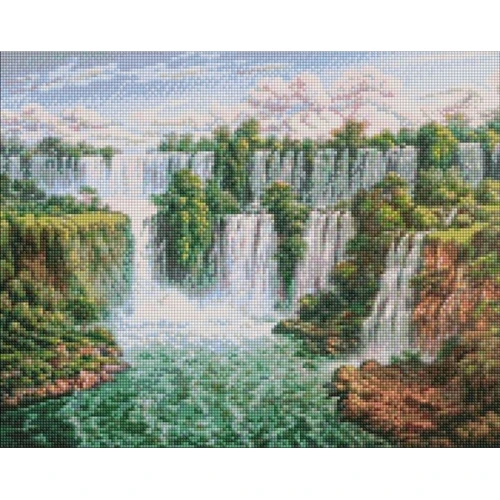 Алмазна мозаїка Ідейка Мальовничий водоспад ©Сергій Лобач 40х50см (AMO7278)