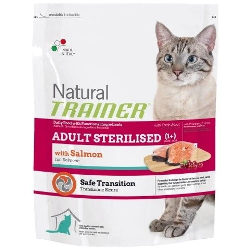 Сухой корм Trainer Natural Super Premium Adult Sterilised with Salmon для взрослых стерилизованных кошек от 1 года 0.3 кг (8059149230528 / 8059149029825)
