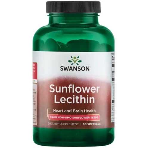 Swanson Sunflower Lecithin from Non-Gmo Sunflower Seeds Подсолнечный лецитин 1200 мг 90 капсул
