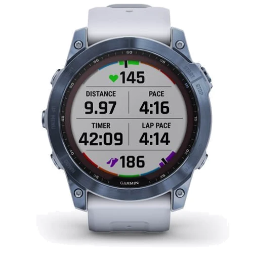 Смарт-часы Garmin Fenix 7X Sapphire Solar Mineral Blue DLC Titanium with Whitestone Band (010-02541-15): Цвет ремешка белый