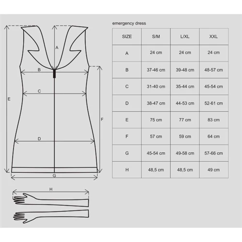 Костюм медсестры Obsessive Emergency + стетоскоп, S/M