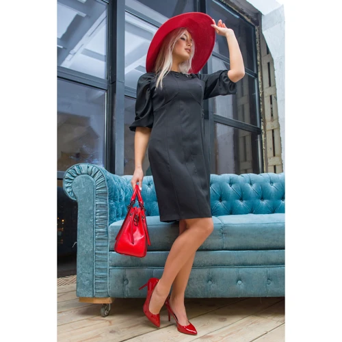 Платье FLFashion Леонелла УПЛ 2933 46 черное повседневное до середины бедра: Вид Повседневные платья
