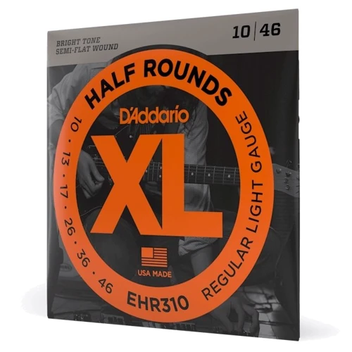 Струна для гітар Комплект струн D'addario EHR310 XL Half Rounds Regular Light (10-46): Тип Комплект струн
