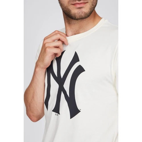 Футболка 47 Brand NY Yankees Cream Imprint Echo (544104-FS) L белая с принтом: Состав Полиэстер, Хлопок