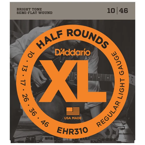 Струна для гитар Струны D`ADDARIO EHR310 XL HALF ROUNDS REGULAR LIGHT 10-46