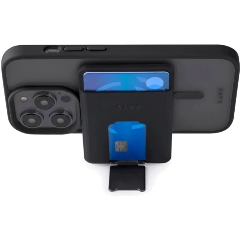 Чехол для iPhone LAUT FLEXI PROP MagSafe Wallet Holder Black (L_MS_FP_BK): Материалы Силикон