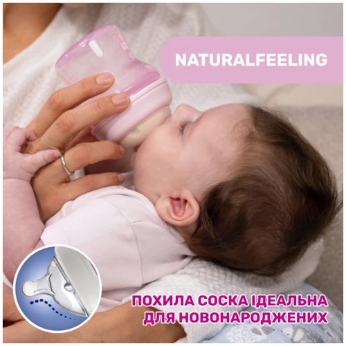 Пляшечка пластикова Chicco Natural Feeling NEW, 250 мл, 2м+ блакитна (81323.20): Тип бутылочка для кормления