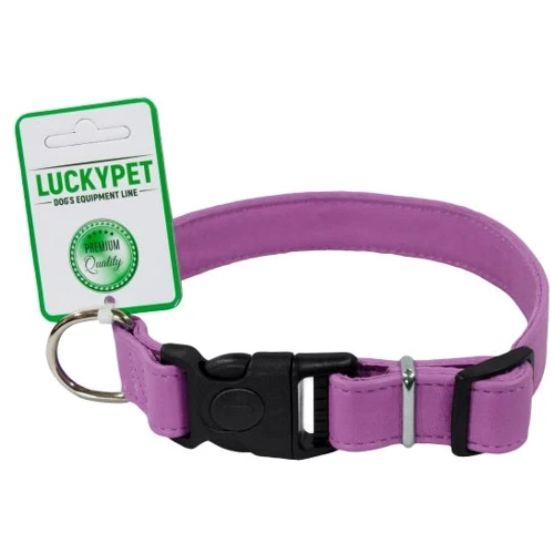 Нашийник шкіряний Lucky Pet подвійний з пластиковою фурнітурою 1x18-25 см фіолетовий (4820224217932)