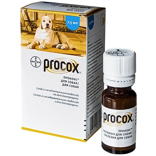 Суспензия Bayer/Elanco Procox для лечения от эндопаразитов для собак 7.5 мл (4007221037941)