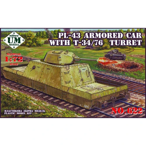 Модель UMT PL-43 броневагон з Т-34/76 вежею (UMT622)