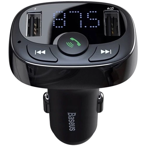 FM-трансмітер Baseus T typed Bluetooth MP3 charger with car holder Standard edition Black CCTM-01