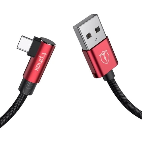 Кабель T-PHOX USB Cable to USB-C Champion Gaming 3A 1.2m Black / Red (T-L804 Black / Red): Тип USB Cable - USB-C