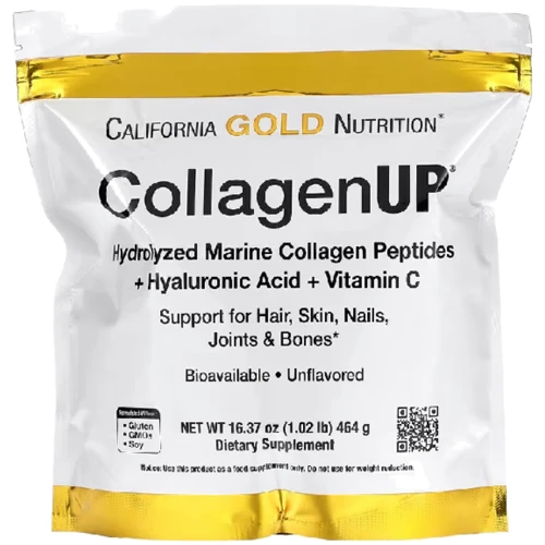 California Gold Nutrition CollagenUP Marine Hydrolyzed Collagen + Hyaluronic Acid + Vitamin C Unflavored Коллаген 464 г