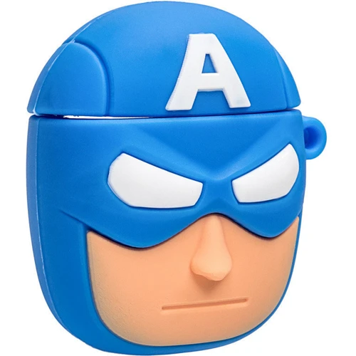 Чохол для навушників TPU Case Marvel & DC Captain America Blue for Apple AirPods фото 2