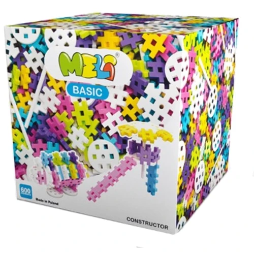 Конструктор MELI BASIC фигурный 600 эл. розовый (2,5х2,5см)