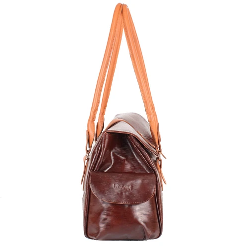 Жіноча сумка саквояж Laskara коричнева (LK-DM233-choco-cognac): Тип Сумки